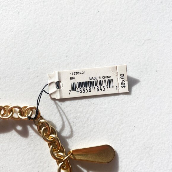 Ellen Tracy Gold Hanging Pendants Bracelet - Picture 2 of 6